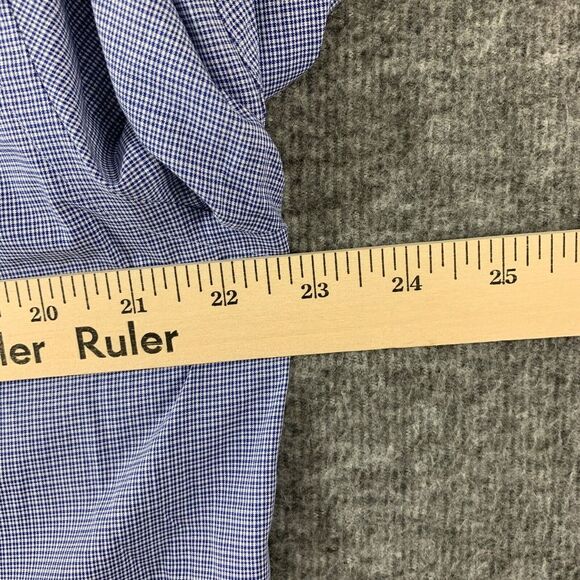 Hugo Boss Shirt Mens 17.5 Slim Fit Blue Easy Iron Dress Shirt Flip Cuff Koey NEW - Picture 12 of 13